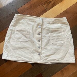 Twik Beige Corduroy Mini Skirt with Buttons